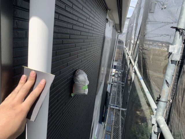 雨樋 研磨作業