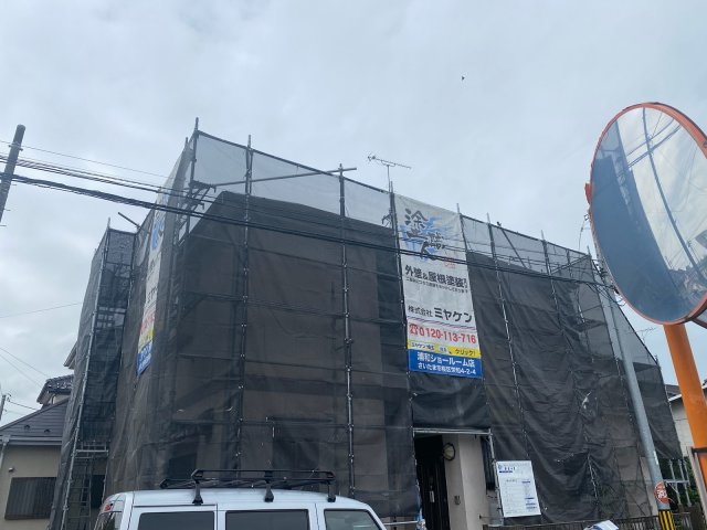 羽生市 屋根外壁塗装工事 足場組立 お客様の声 ミヤケン