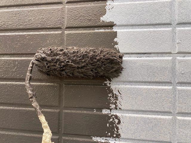 さいたま市北区 外壁塗装工事 上塗り一回目 お客様の声 ミヤケン