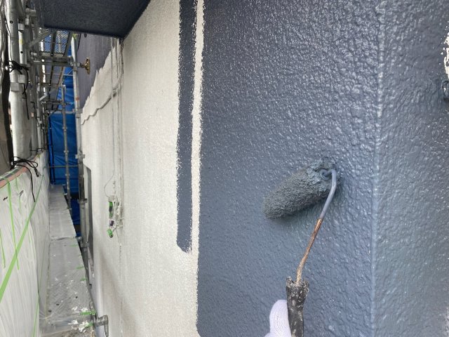さいたま市中央区 外壁塗装工事 上塗り ミヤケン