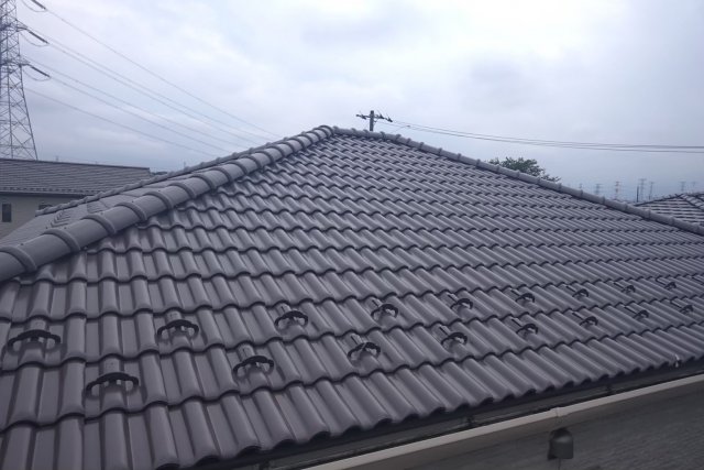 鶴ヶ島市 屋根外壁塗装工事 セメント瓦 1年点検 ミヤケン