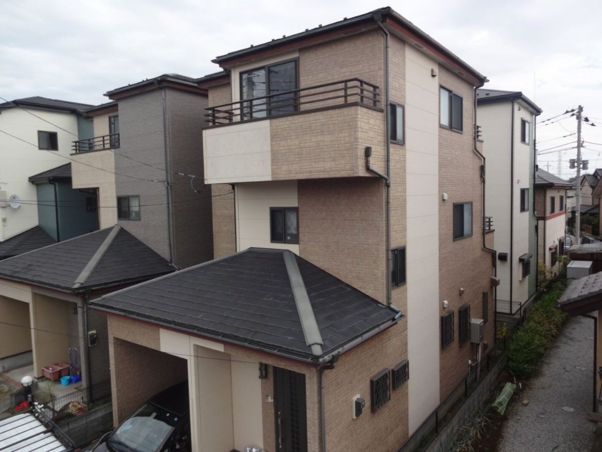 さいたま市 屋根外壁塗装工事 施工前全体写真 お客様の声 ミヤケン