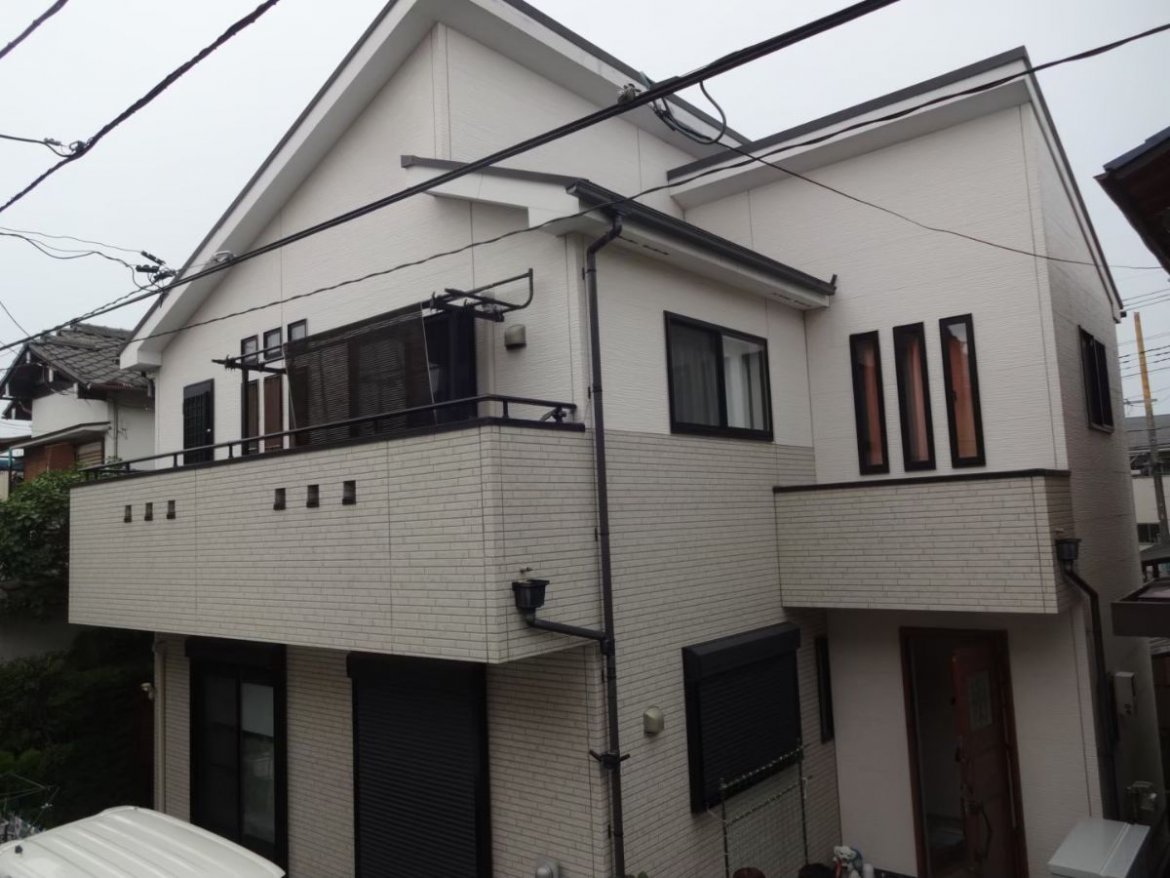 さいたま市 屋根外壁塗装工事 施工前全体写真 お客様の声 ミヤケン