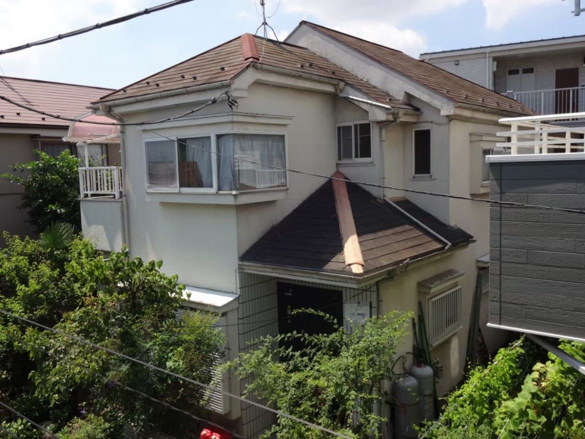 ふじみ野市 屋根外壁塗装工事 施工前全体写真 お客様の声 ミヤケン