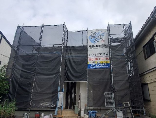 さいたま市 屋根外壁塗装工事 足場組立 お客様の声 ミヤケン