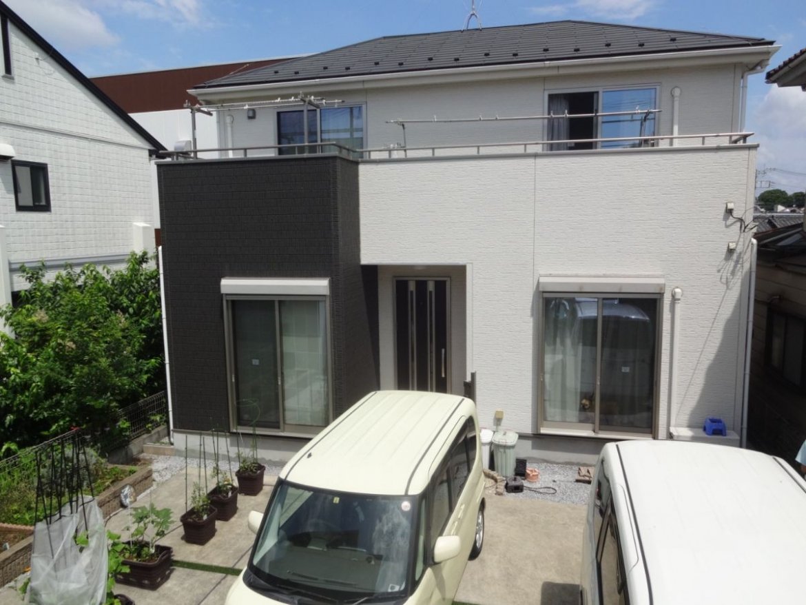 さいたま市 屋根外壁塗装工事 施工前全体写真 お客様の声 ミヤケン