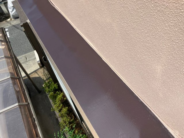 さいたま市桜区 外壁塗装工事 庇屋根施工後写真 お客様の声 ミヤケン