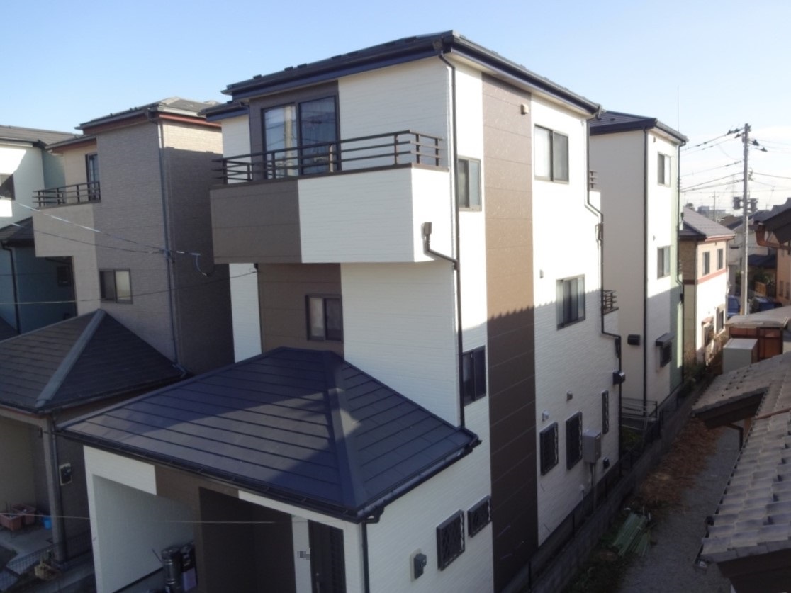 さいたま市 屋根外壁塗装工事 施工後全体写真 お客様の声 ミヤケン