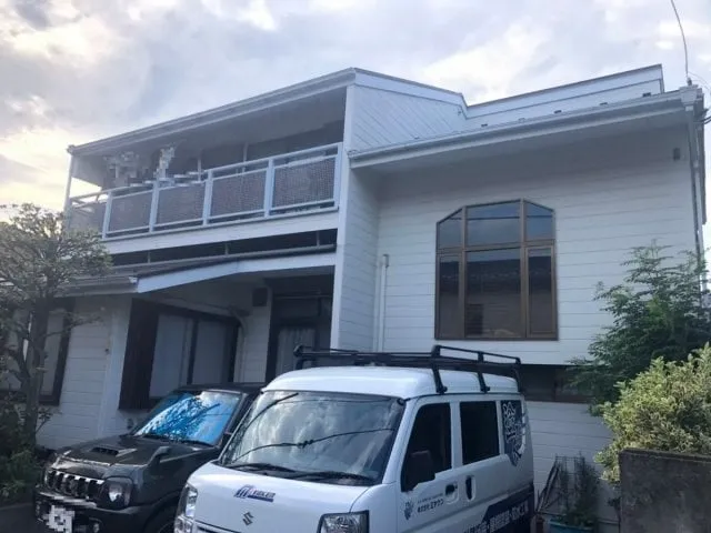 さいたま市大宮区 屋根外壁塗装工事 施工前全体写真 お客様の声 ミヤケン