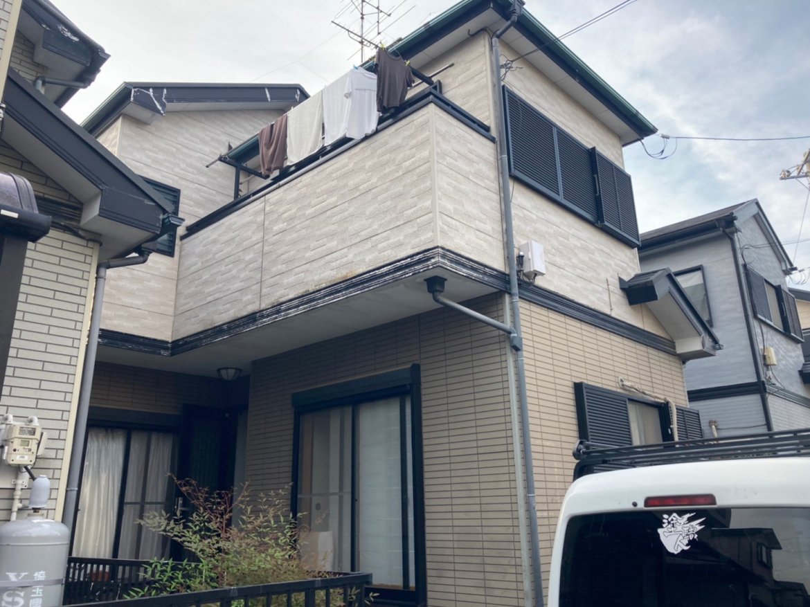 さいたま市見沼区 屋根外壁塗装工事 施工前全体写真 お客様の声 ミヤケン