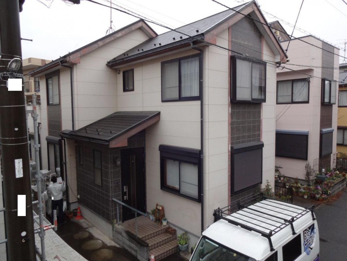 さいたま市西区 屋根外壁塗装工事 施工前全体写真 お客様の声 ミヤケン