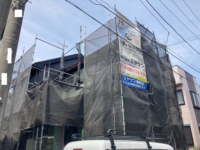 さいたま市西区 屋根外壁塗装工事 足場組立 お客様の声 ミヤケン