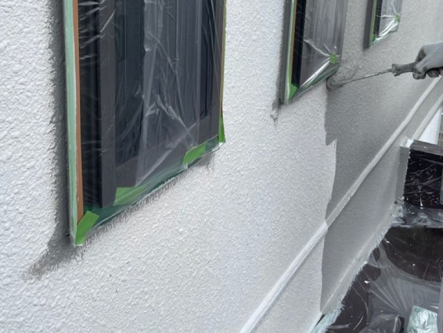 川越市 外壁 上塗り2回目 ミヤケン
