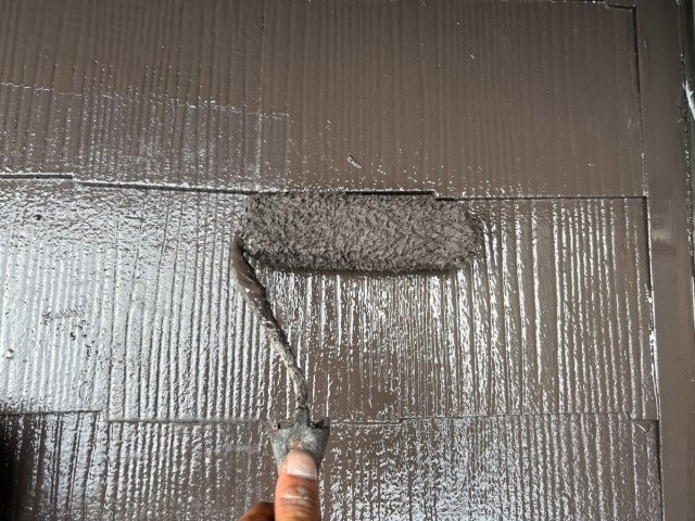 さいたま市見沼区 庇屋根 上塗り2回目 ミヤケン