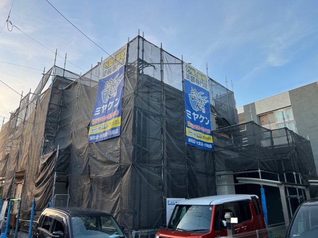 さいたま市桜区 屋根外壁塗装工事 足場組立 お客様の声 ミヤケン