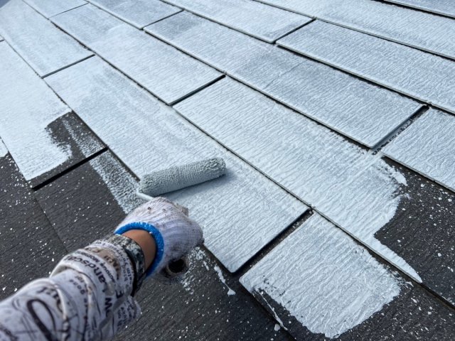 さいたま市桜区 屋根外壁塗装工事 屋根下塗り お客様の声 ミヤケン
