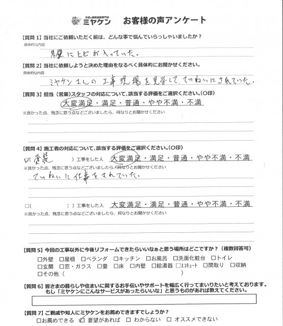 川越市 外壁塗装 アンケート ミヤケン