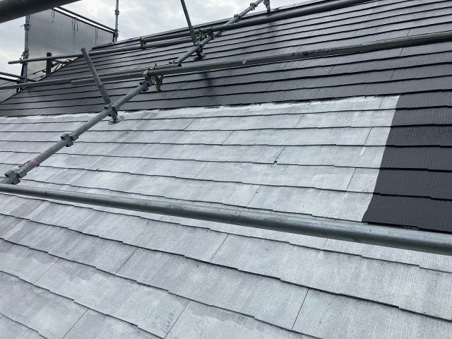 さいたま市浦和区 屋根 上塗り1回目 ミヤケン