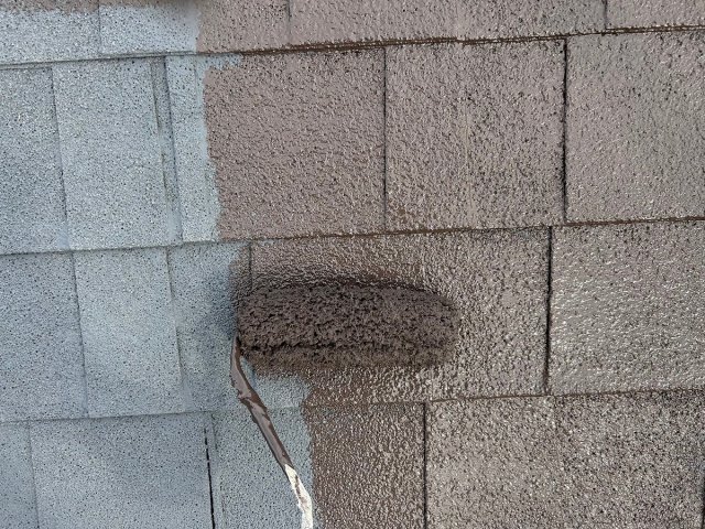さいたま市見沼区 屋根 上塗り1回目 ミヤケン
