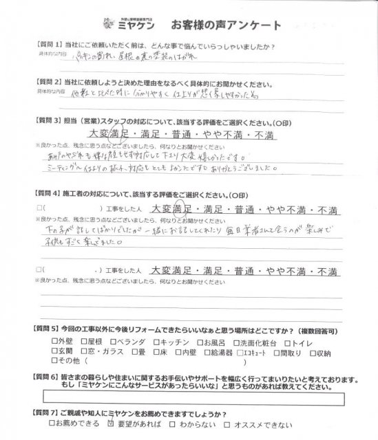 狭山市 屋根・外壁塗装 お声