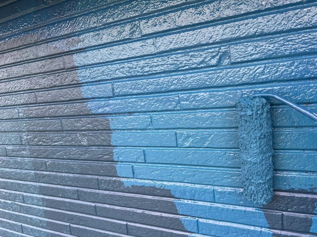 川越市 外壁 上塗り2回目 ミヤケン