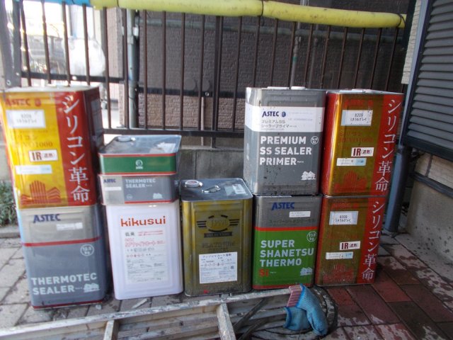 川越市小仙波町 屋根外壁塗装 材料一式
