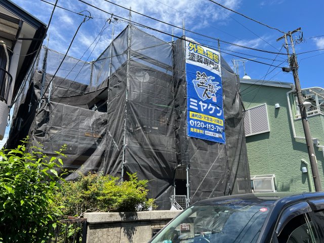 さいたま市桜区 外壁塗装 足場組