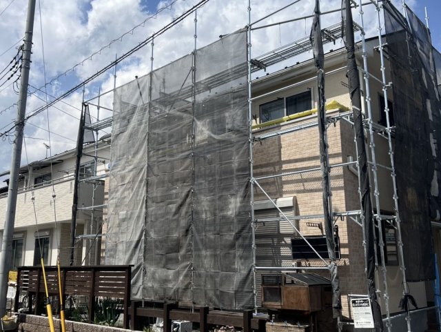 川越市 屋根外壁 足場 ミヤケン