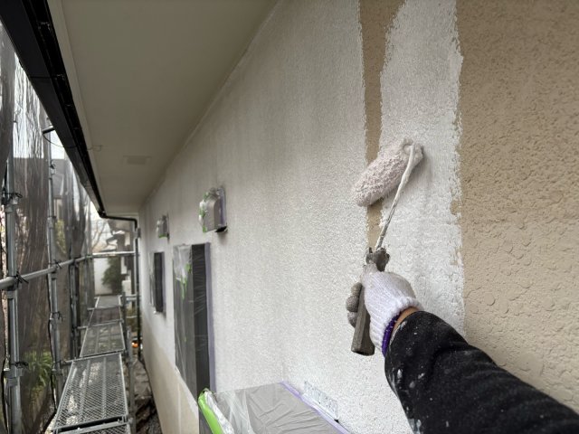 蓮田市桜台 屋根外壁塗装 外壁 下塗り ミヤケン