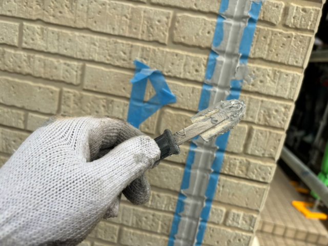 さいたま市北区 外壁塗装 コーキング ヘラ押え ミヤケン
