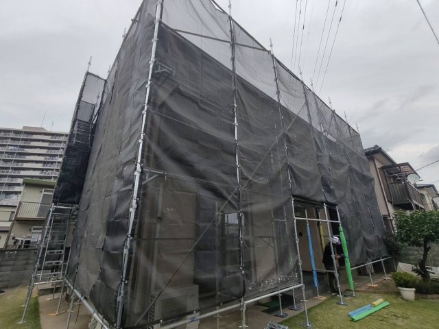 北本市 外壁塗装 足場 ミヤケン