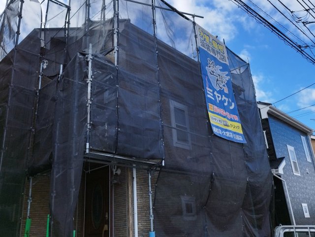 所沢市 外壁塗装 足場 ミヤケン