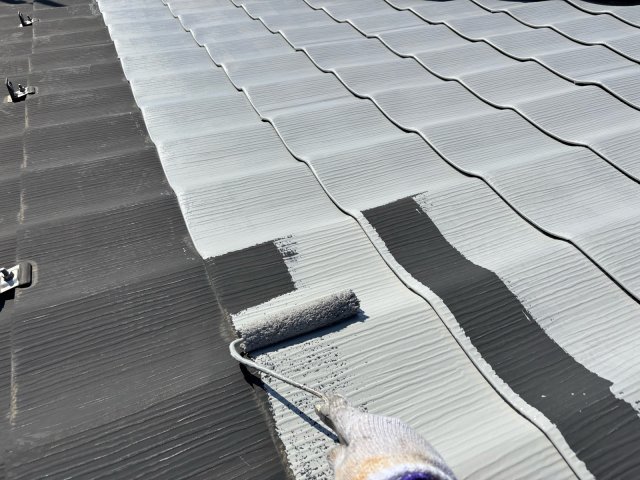 蓮田市桜台 屋根外壁塗装 屋根 下塗り ミヤケン