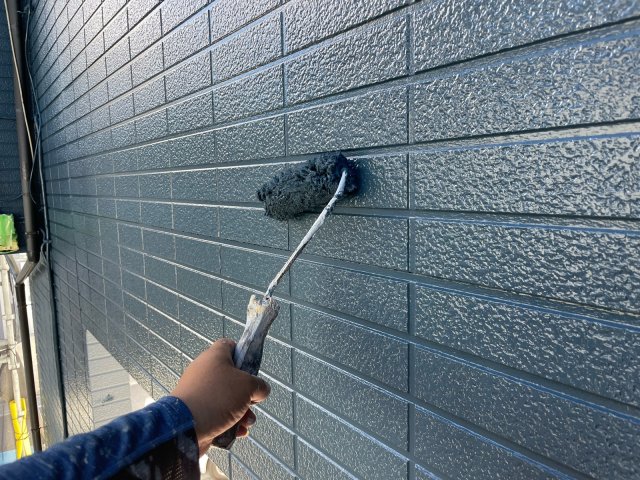 さいたま市浦和区 屋根外壁塗装 外壁 上塗り2 ミヤケン