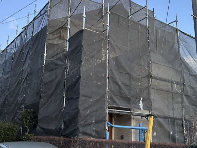さいたま市見沼区 外壁塗装 足場 ミヤケン