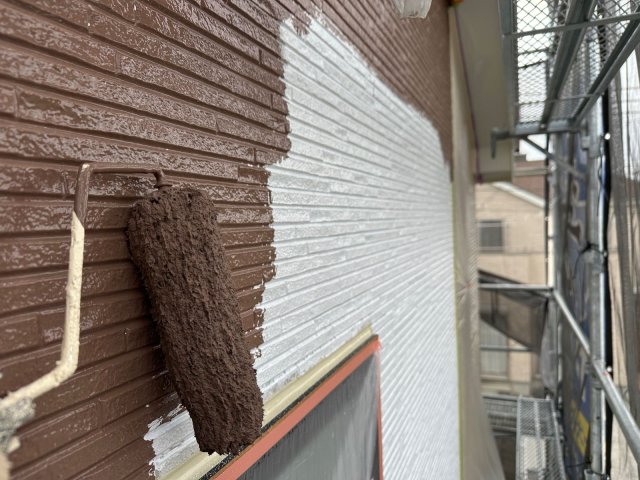 上尾市上尾村 外壁塗装 外壁 上塗り1 ミヤケン