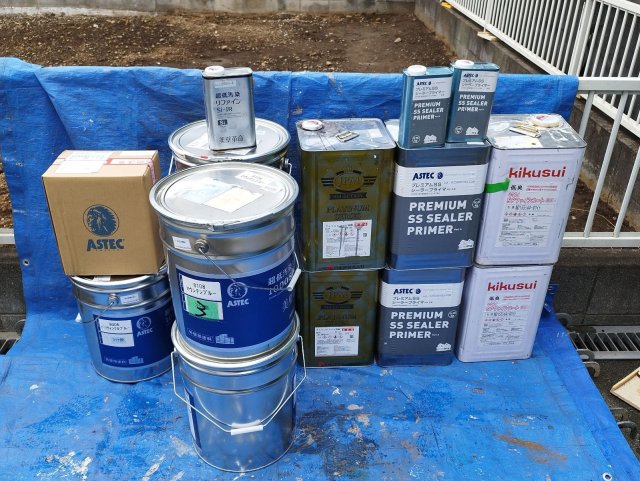 川越市宮元町 屋根外壁塗装 材料一式 外壁 ミヤケン