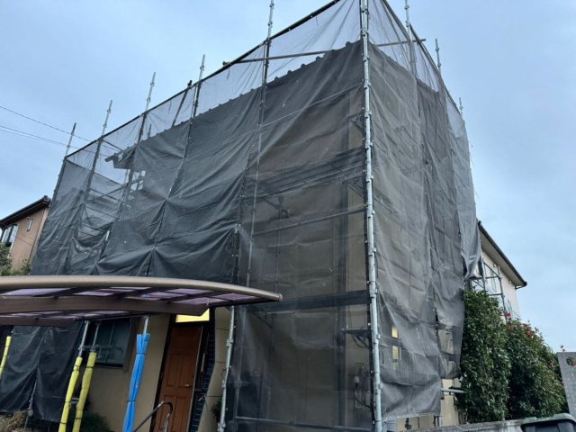 見沼区 外壁塗装 足場 ミヤケン