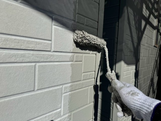 志木市上宗岡 屋根外壁塗装 外壁 上塗り1 ミヤケン