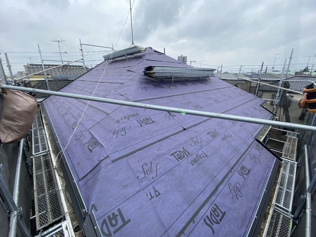 ふじみ野市新駒林 外壁塗装 屋根 シート張り ミヤケン