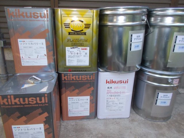 川越市福田 外壁塗装 材料一式 ミヤケン