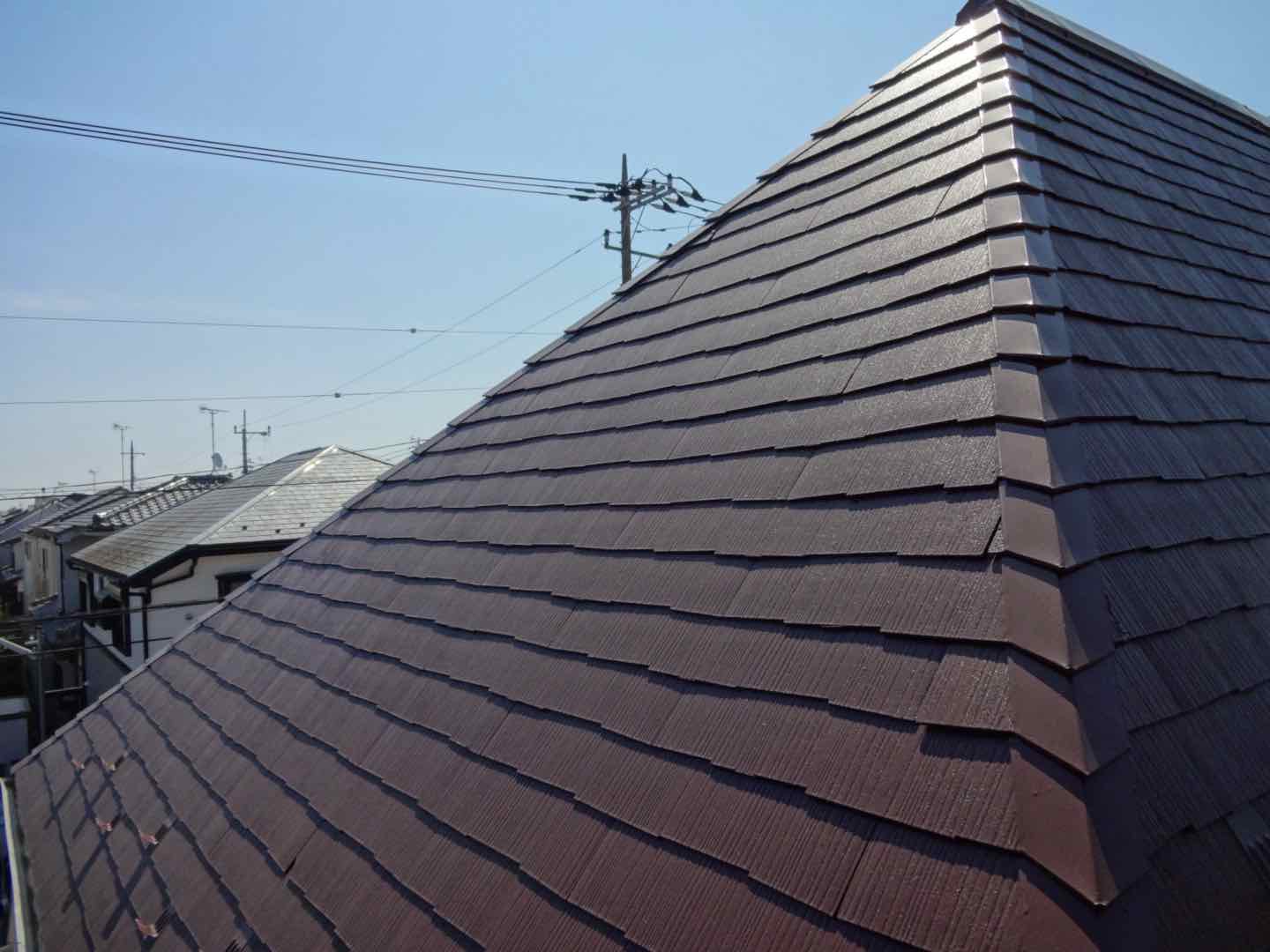 川越市霞ヶ関北のスレート屋根を高所カメラで点検する1年点検｜ミヤケン