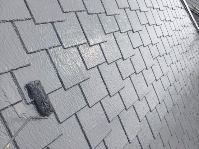 川越市南大塚の屋根の上塗り2回目の写真 ミヤケン